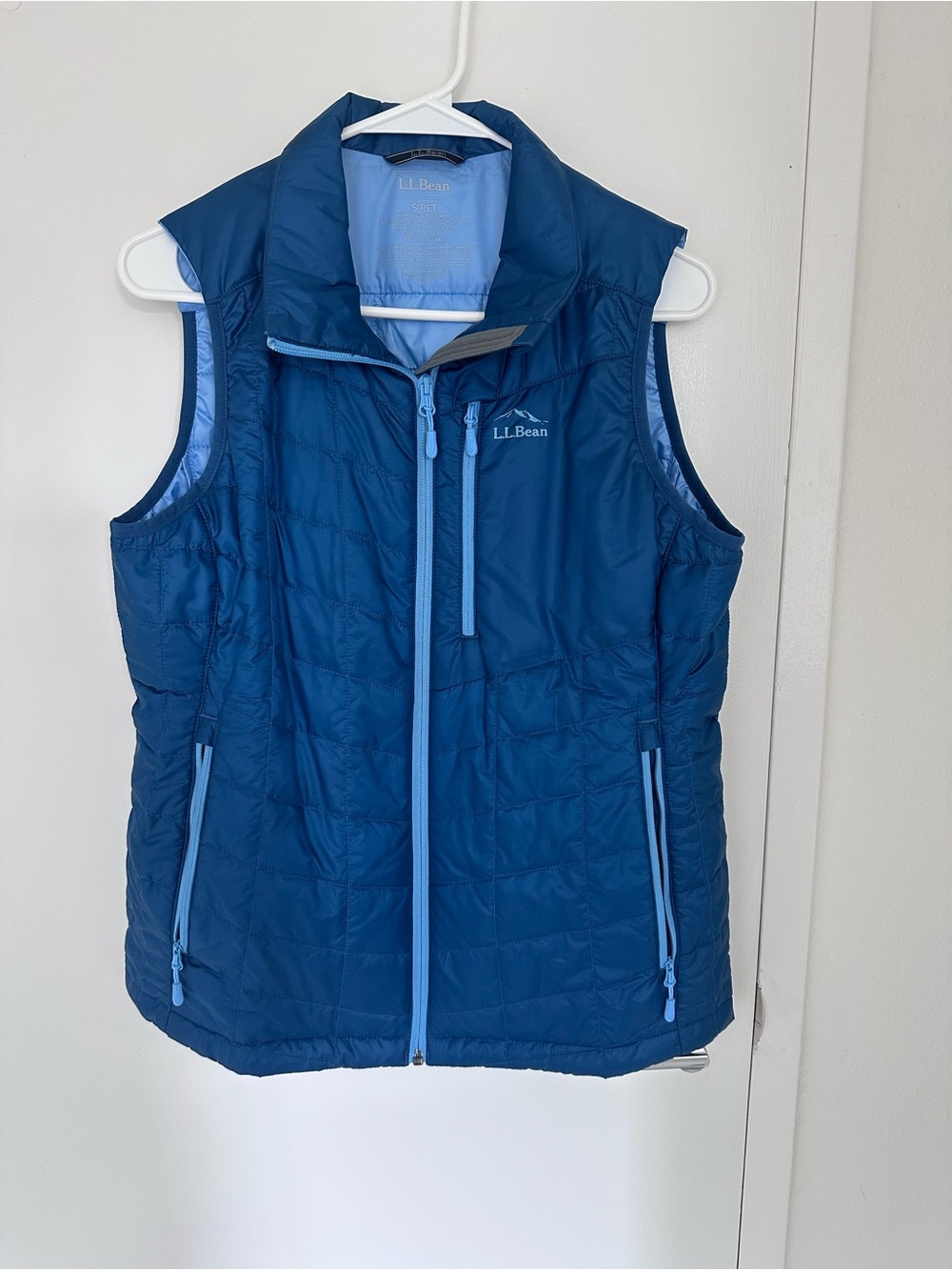 L.L.Bean PrimaLoft Women’s Small Petite Blue Insulated Quilted Vest